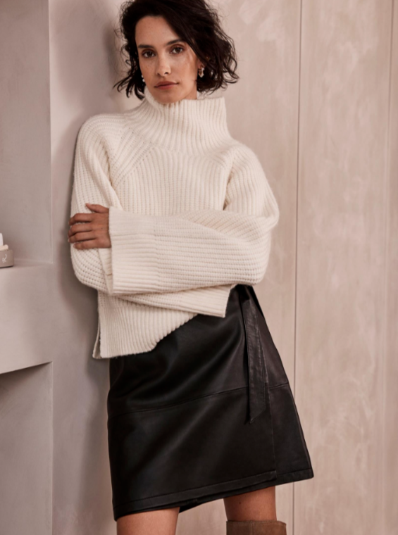 mint velvet cream buttoned cuff knit